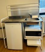 Kitchenette te koop, Huis en Inrichting, Keuken | Complete keukens, Ophalen, Staal of Inox, Wit, Overige typen