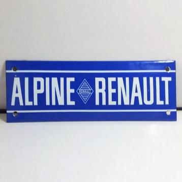 Panneau d'affichage en forme de bouclier émaillé RENAULT ALP