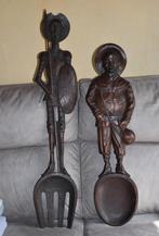 Houten lepel en vork als Don Quichot en Sancho Panza, Ophalen of Verzenden