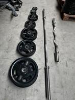 107,5kg Sidea Rubberen Olympische Gewichten , 2 Barbell, Enlèvement, Utilisé, Plaques d'haltères