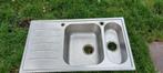 Dubbele spoelbak van roestvrij staal., Huis en Inrichting, Ophalen, Zo goed als nieuw