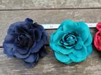 Roos bloem in stof als broche of haartooi 10 cm - prijs/stuk, Ophalen of Verzenden, Nieuw, 7 tot 10 cm, Overige materialen