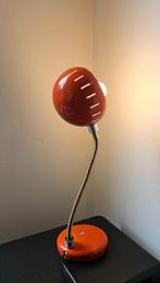 Vintage oranje bureaulamp met oogbol - jaren 60/70, Ophalen of Verzenden, Metaal