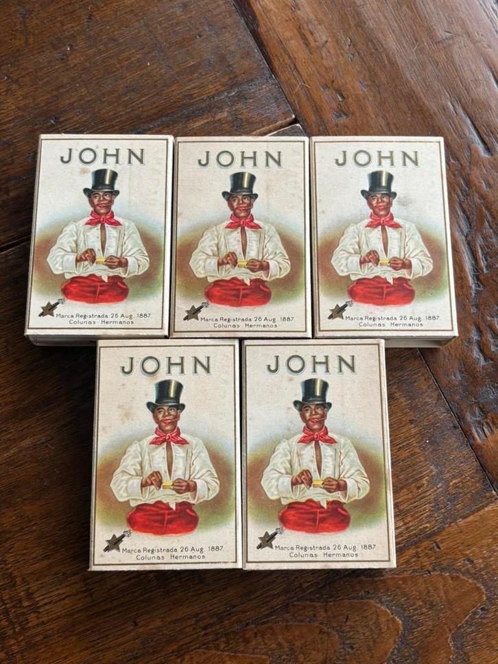 Oude Sigarettendoosjes John Colunas Hermanos., Verzamelen, Rookartikelen, Aanstekers en Luciferdoosjes, Zo goed als nieuw, Ophalen