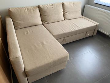 Hoekslaapbank met opberger (beige) beschikbaar voor biedingen
