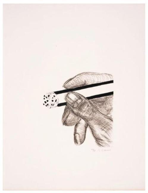 Hand en sigaret - Roger Raveel, Antiek en Kunst, Kunst | Etsen en Gravures, Ophalen of Verzenden