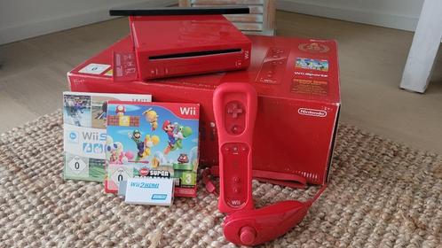 Nintendo wii red 25th anniversary limited edition, Games en Spelcomputers, Spelcomputers | Nintendo Wii, Zo goed als nieuw, Met games