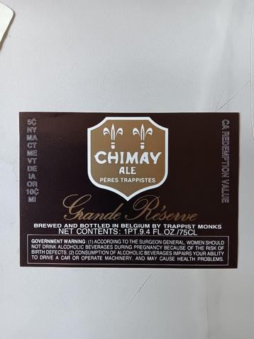 Bieretiketten Chimay Trappist 2 beschikbaar voor biedingen