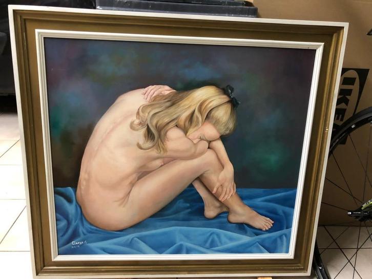 schilderij, Antiek en Kunst, Kunst | Schilderijen | Klassiek, Ophalen of Verzenden