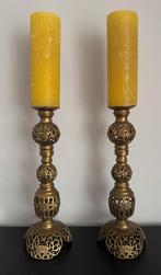 Paar bronzen kandelaars - Azië - 1940, Antiek en Kunst, Ophalen of Verzenden, Koper of Brons