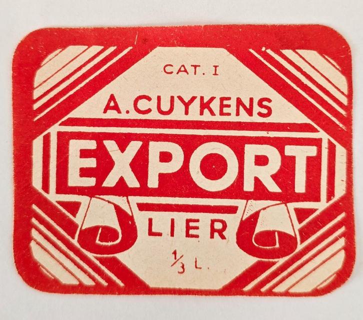 Export A.Cuykens Lier Etiquette biere Label 30, Verzamelen, Biermerken, Zo goed als nieuw, Overige typen, Overige merken, Verzenden