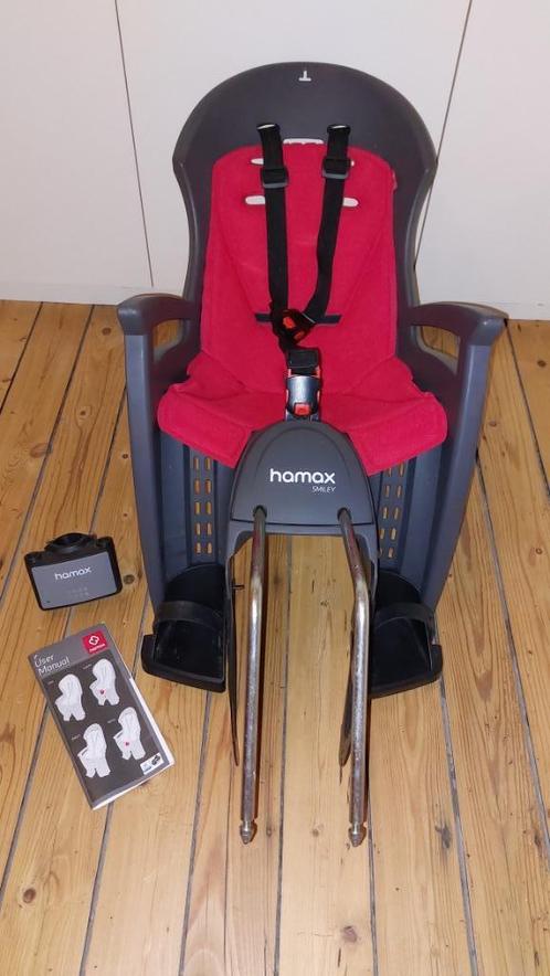 Siege velo hamac smiley, Fietsen en Brommers, Fietsaccessoires | Fietsstoeltjes, Zo goed als nieuw, Achterzitje, Voetsteuntjes