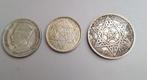 Marokko lot 3 munten zilveren munten kwaliteit, Postzegels en Munten, Munten | Europa | Niet-Euromunten, Ophalen of Verzenden