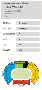 2 sièges Anvers - Finale de la Coupe de l'Union, Tickets & Billets, Sport | Football, Mai, Deux personnes, Cartes en vrac
