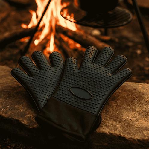 Hittebestendige Handschoenen set Siliconen gevoerd zwart, Doe-het-zelf en Bouw, Veiligheidskleding, Nieuw, Ophalen of Verzenden