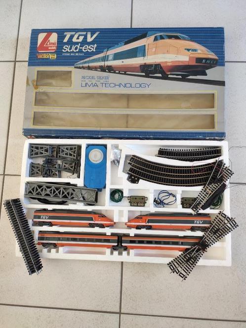 TGV-trein LIMA - Zuidoost, Orange HO, Hobby en Vrije tijd, Modeltreinen | H0, Gebruikt, Treinset, Lima, Ophalen of Verzenden
