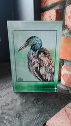 Dikke blok acrylglas met artprint: blauwe reiger, Ophalen of Verzenden