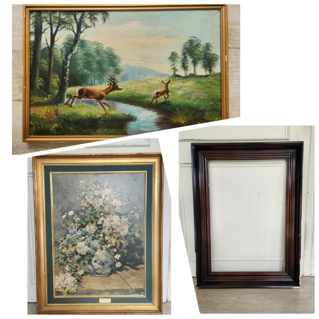 Schilderijen en kader, Antiek en Kunst, Kunst | Schilderijen | Klassiek, Ophalen