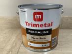 Verf Trimetal Permaline Decor Satin wit, Wit, Nieuw, Ophalen of Verzenden, Verf