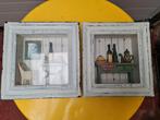 Vintage Decoaratie : 3D schaduw box ( 2 stuks), Doe-het-zelf en Bouw, Ophalen of Verzenden, Zo goed als nieuw