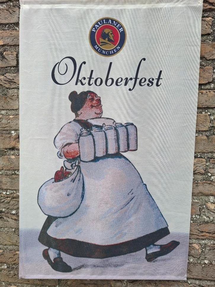 Bannière Paulaner Oktoberfest - drapeau - affiche en tissu, Collections, Marques de bière, Neuf, Panneau, Plaque ou Plaquette publicitaire