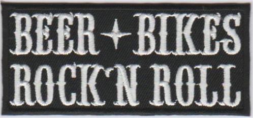 Beer Bikes Rock N Roll stoffen opstrijk patch embleem, Motoren, Accessoires | Overige, Nieuw, Verzenden