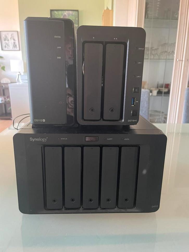 2 Synology met uitbreiding -> 29TB + kabels., Computers en Software, NAS, Gebruikt, Ophalen
