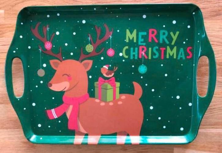 dienblad kerst Merry Christmas 27,5 x 37,5, Diversen, Kerst, Gebruikt, Ophalen of Verzenden