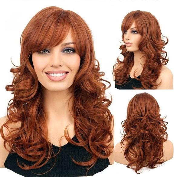 Pruik lang rood haar met slagen in laagjes, Bijoux, Sacs & Beauté, Beauté | Soins des cheveux, Neuf, Envoi