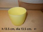 nr.282 - Glazen bloempot geel, Ophalen, Rond, Binnen