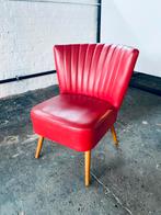 Vintage rood cocktail zetel jaren 60, Huis en Inrichting, Fauteuils, Ophalen, Zo goed als nieuw
