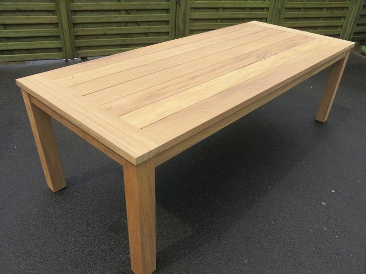 te koop grote teak tuintafel mooie prijs!, Tuin en Terras, Tuintafels, Nieuw, Rechthoekig, Teakhout, Ophalen