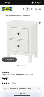 IKEA HEMNES Ladekast 2 lades, wit gebeitst, 54x66 cm, Enlèvement, Comme neuf