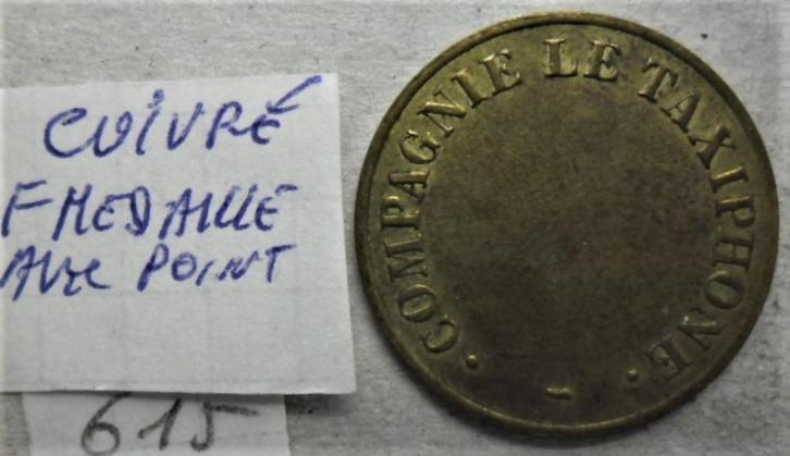 Jeton COMP.TAXI frappe méd avec point et sans V centre 24mm, Timbres & Monnaies, Pièces & Médailles, Autres matériaux, Envoi