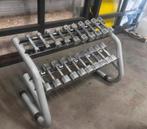 Technogym Chrome Dumbells 1kg t/m 10kg + Technogym Opbergrek, Ophalen, Gebruikt, Dumbbell