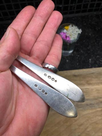 Zilver bestek 1 couvert dubbel puntfilet 2e gehalte 120 gram, Ophalen of Verzenden, Zilver