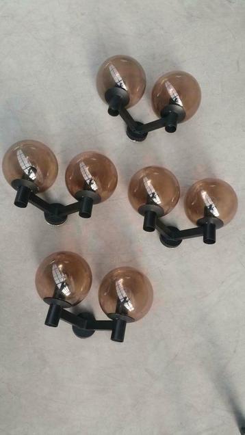 Vintage 70s Bega design wall lights smoked glass   beschikbaar voor biedingen