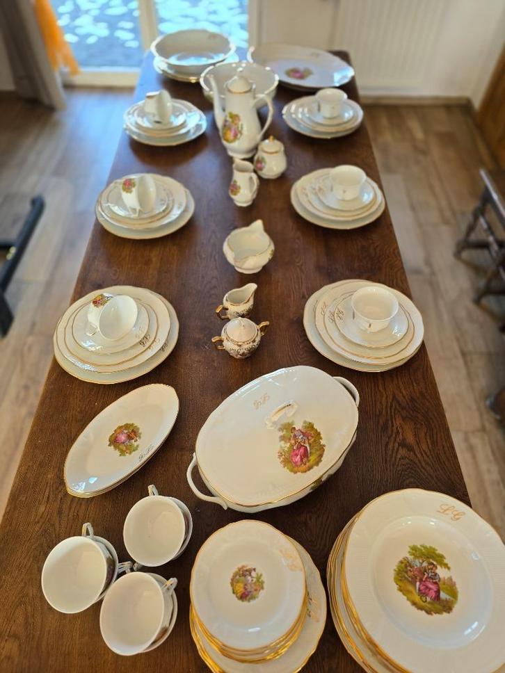 Old Limoges LG 71-delige serviesset, Antiek en Kunst, Antiek | Servies compleet, Ophalen of Verzenden