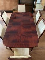 Eetkamer met 8 stoelen + kast, Huis en Inrichting, Complete eetkamers, Ophalen, Gebruikt, Vintage, 6 tot 8 stoelen