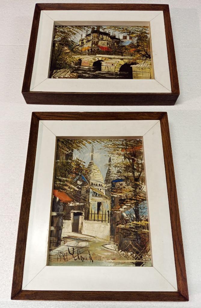 2 schilderijen - Parijse stadsgezichten - impressie, Antiek en Kunst, Kunst | Schilderijen | Klassiek, Ophalen