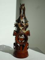 vintage zeer bewerkte keramiek kandelaar kaarshouder, Ophalen of Verzenden