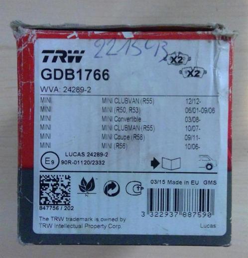 Plaquettes de freins TRW GDB1766, Autos : Pièces & Accessoires, Freins & Transmission, Neuf, Enlèvement ou Envoi