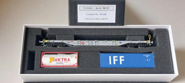 SNCB/NMBS B-MODELS CONTAINERSET B-AAE*HO*DC 54.131, Hobby en Vrije tijd, Modeltreinen | H0, Zo goed als nieuw, Wagon, Gelijkstroom