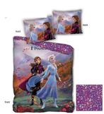 Disney Frozen Dekbedovertrek 140 x 200 cm - Leaves, Fille, Housse de couette, Enlèvement ou Envoi, Violet
