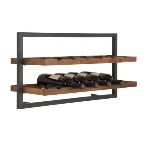 KOOPJE 40€ : D-Bodhi wijnrek 8 flessen, hout/staal, Huis en Inrichting, Woonaccessoires | Wijnrekken, Nieuw, Minder dan 50 cm