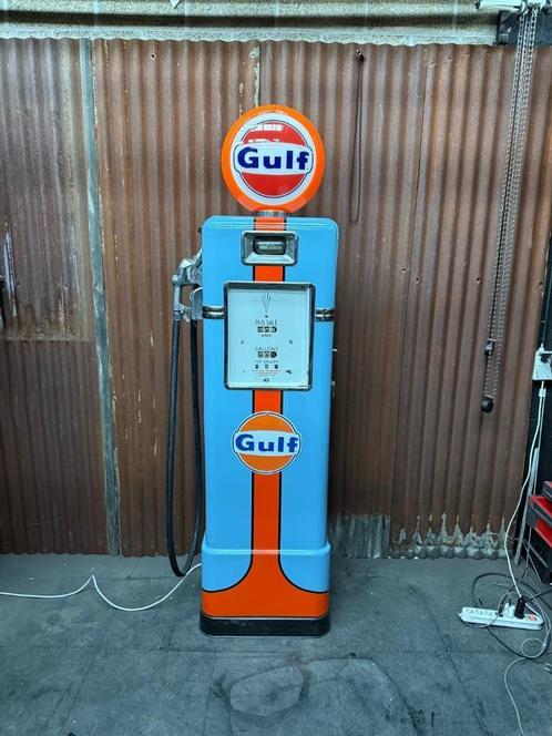 Pompe à essence Gulf Bowser américaine restaurée de 1948, Verzamelen, Merken en Reclamevoorwerpen, Zo goed als nieuw, Reclamebord