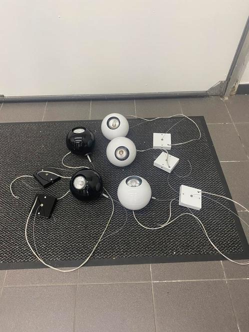 Set van 5 retro hanglampen – verstelbaar, Huis en Inrichting, Lampen | Hanglampen, Gebruikt, Ophalen