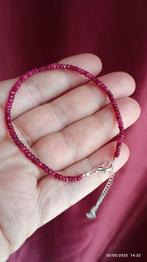 Sterling zilver armband met natuurlijke robijn  krale, Ophalen of Verzenden, Nieuw, Zilver, Zilver