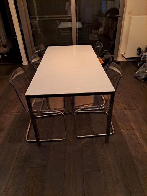 Tafel + 6 stoelen (Ikea), Huis en Inrichting, Tafels | Eettafels, Gebruikt, Ophalen