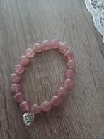 Bracelet en pierres naturelles quartz fraise, Handtassen en Accessoires, Armbanden, Nieuw, Ophalen of Verzenden